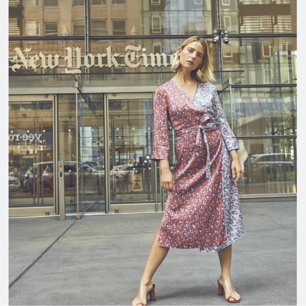 NWT Rachel Antonoff Willow Wrap Dress in Leopard Size XS